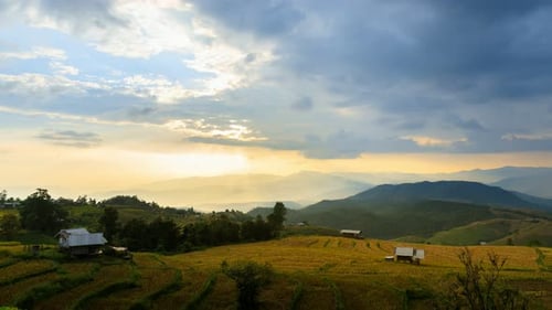 Bela paisagem de terraços de arroz em chiang mai, Tailândia.