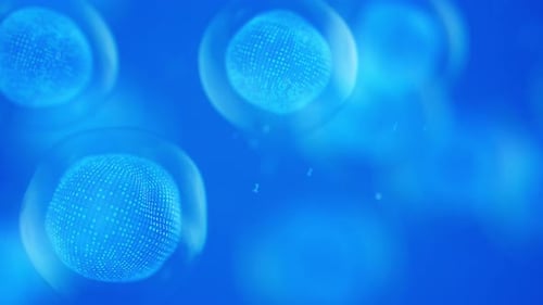 Animated Abstract Digital Cells Science and Technology Background