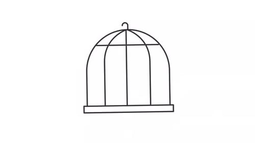 Animated cage shaking line icon