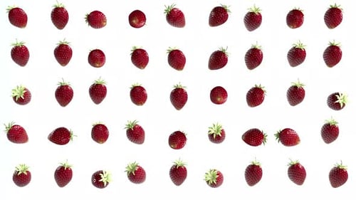 Modern 3D Spinning Strawberries Animation