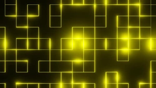 Gelber quadratischer abstrakter glühender Musterhintergrund Vj Loop-Animation in HD
