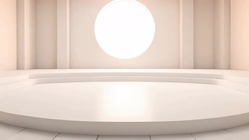 Clean Minimalist 3D Studio Stage with Circular Light Background