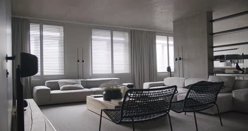 Modern Living Room Interior in Neutral Tones