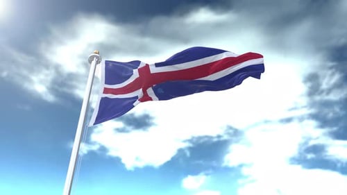 Loop mit isländischer Flagge 4K
