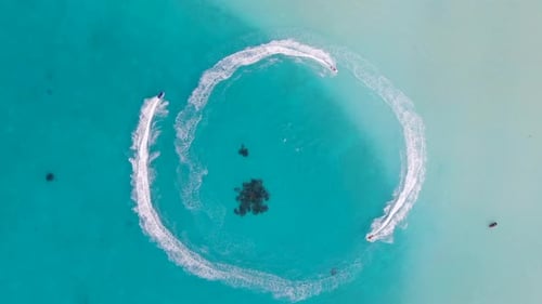 Jet Skis Maldives Aerial Footage