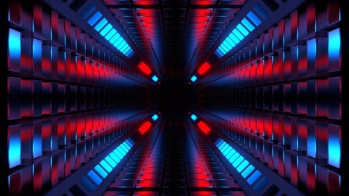 Red And Blue Abstract Energy Tunnel Background Vj Loop In 4K