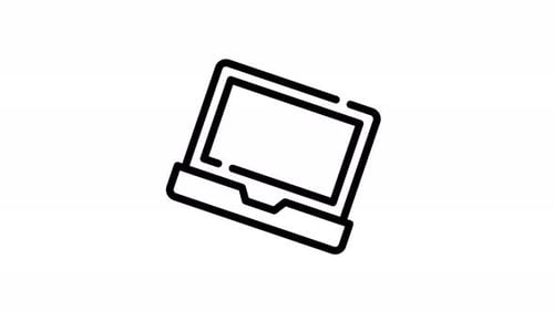 Minimalist Animated Laptop Outline Icon