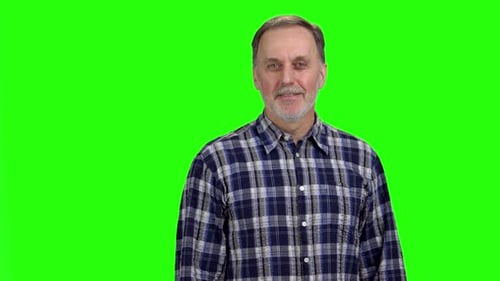 Man Making Stop Gesture on Green Screen