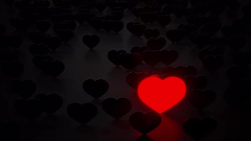 Red Love Heart With Little Black Love hearts