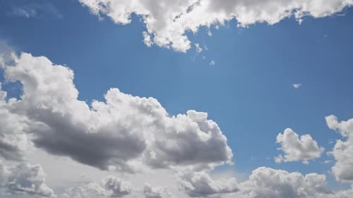Cumulus Cloudscape on Sunny Day