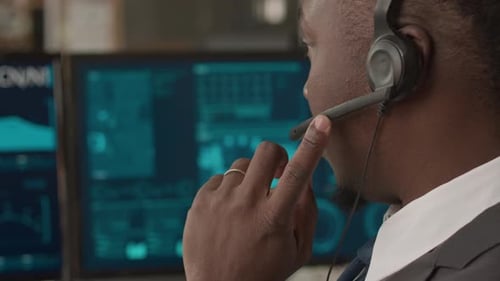 Business professional in office using computer