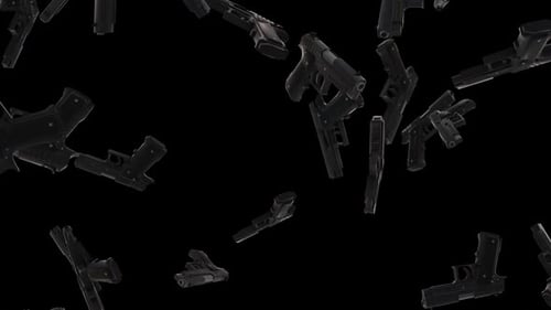 Gun Rain 3D Animation | Realistic Firearm Falling Loop