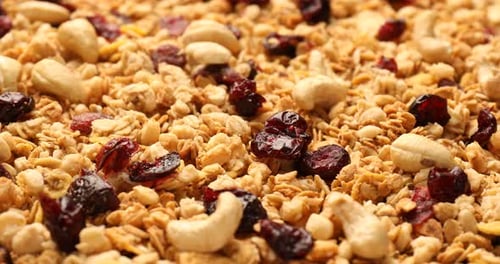 Delicious Granola with Cashews and Dried Cranberries