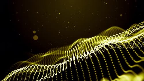 Animação de onda de partículas amarelas em loop V5