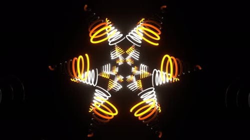 Orange And White Neon Tornado Lamps Background Vj Loop In 4K