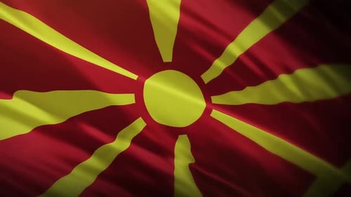 Waving Flag of North Macedonia Seamless Loop
