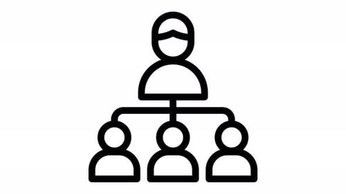 Animated Flat Design Team Hierarchy Icon