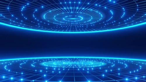 Technology blue circle with connecting