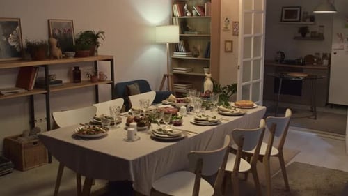 Elegant Dinner Table Set for Celebration