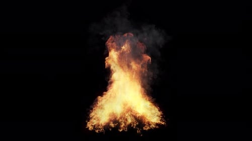 Ein einsames Lagerfeuer brennt