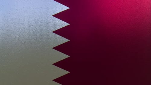 Realistic Waving Qatar Flag Loop with Fabric Texture