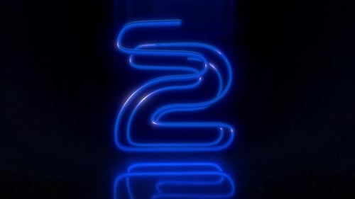 Colorful Neon Digit 2 Loop Animation.