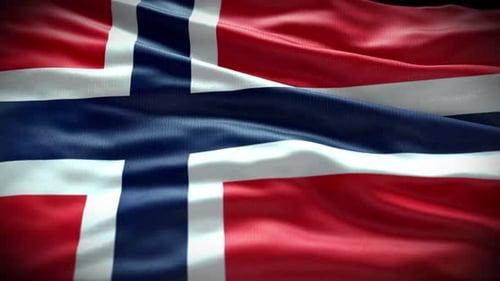 Realistic Waving Norway Flag Loopable Animation