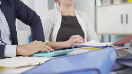 Team brainstorming in the office.