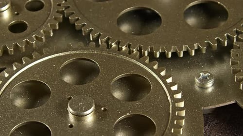 Shiny Gold Gears Turning