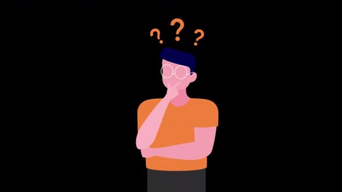 Animated Person Thinking with Question Marks Flat Design, Backgrounds ...
