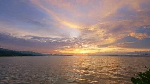Golden Sunset Reflecting on Ocean Water