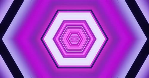 Seamless Neon Hexagon Tunnel Background Loop