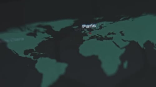 Animated World Map Showing City Connections