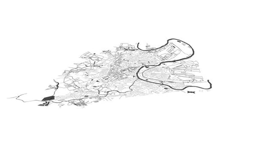 Animated HUD Infographic Element Virtual Map of the Area