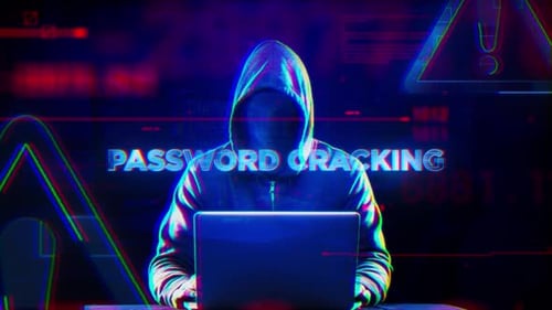 Password Cracking Word On Hacker Concept Technology Futuristic Data Background