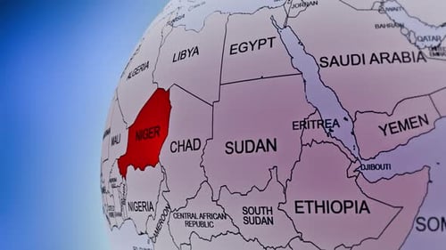 Rotating Earth Globe Approaches Niger