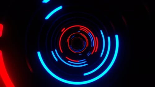 Blue And Red Abstract Neon Vortex In Infinite Fantasy Tunnel Background Vj Loop In 4K