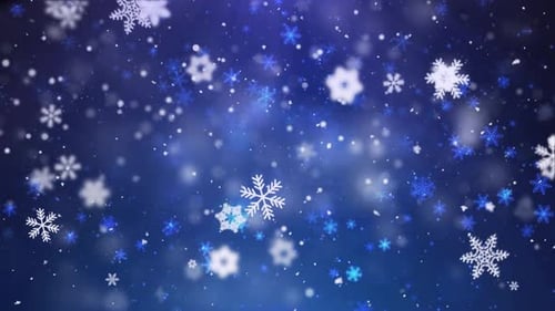 Schneefall fällt auf dunkelblaue Nahtlose Loop-Animation