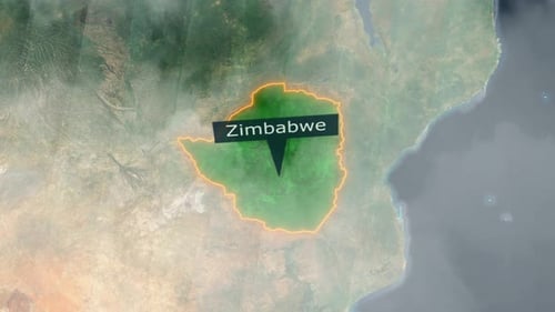 Zimbabwe Map - Clouds Effect