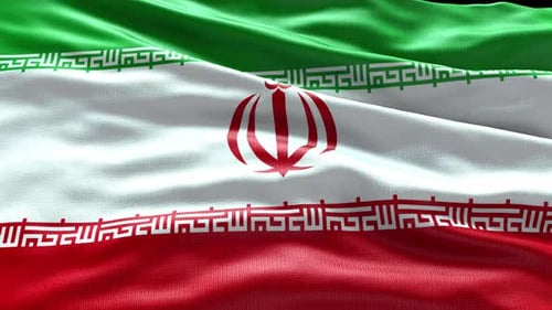 Realistic Flag of Iran Waving Loop Animation