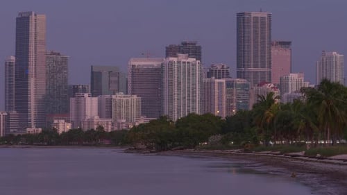 Sunrise Miami Brickell beach Time-lapse