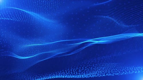 Blue Particles Wave Flow Background Loop V2