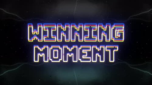Retro Pixel Neon Text Title Reveal
