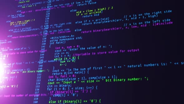 Animation of Source Code Data Scrolling Program Code Hacking Process ...