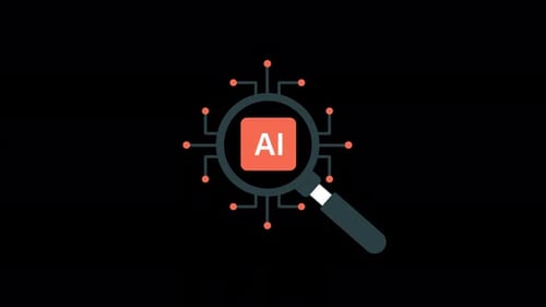 Vídeo conceitual animado de pesquisa de inteligência artificial e análise de IA - transparente