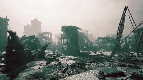 Destruction of a City After a Major Disaster Causes Widespread Devastation