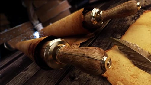 Mystical Ancient Scroll Reveal with Glowing Magic Particles