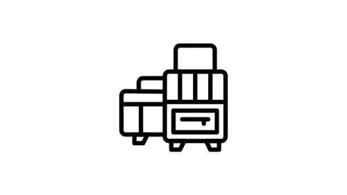 baggage claim line icon animation