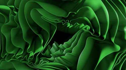 Smooth Undulating Green Waves Create a Mesmerizing Abstract Landscape Evoking a Sense of Fluidity