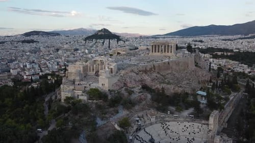 Acropolis and Parthenon Temple in Athens Aerial View, Greece